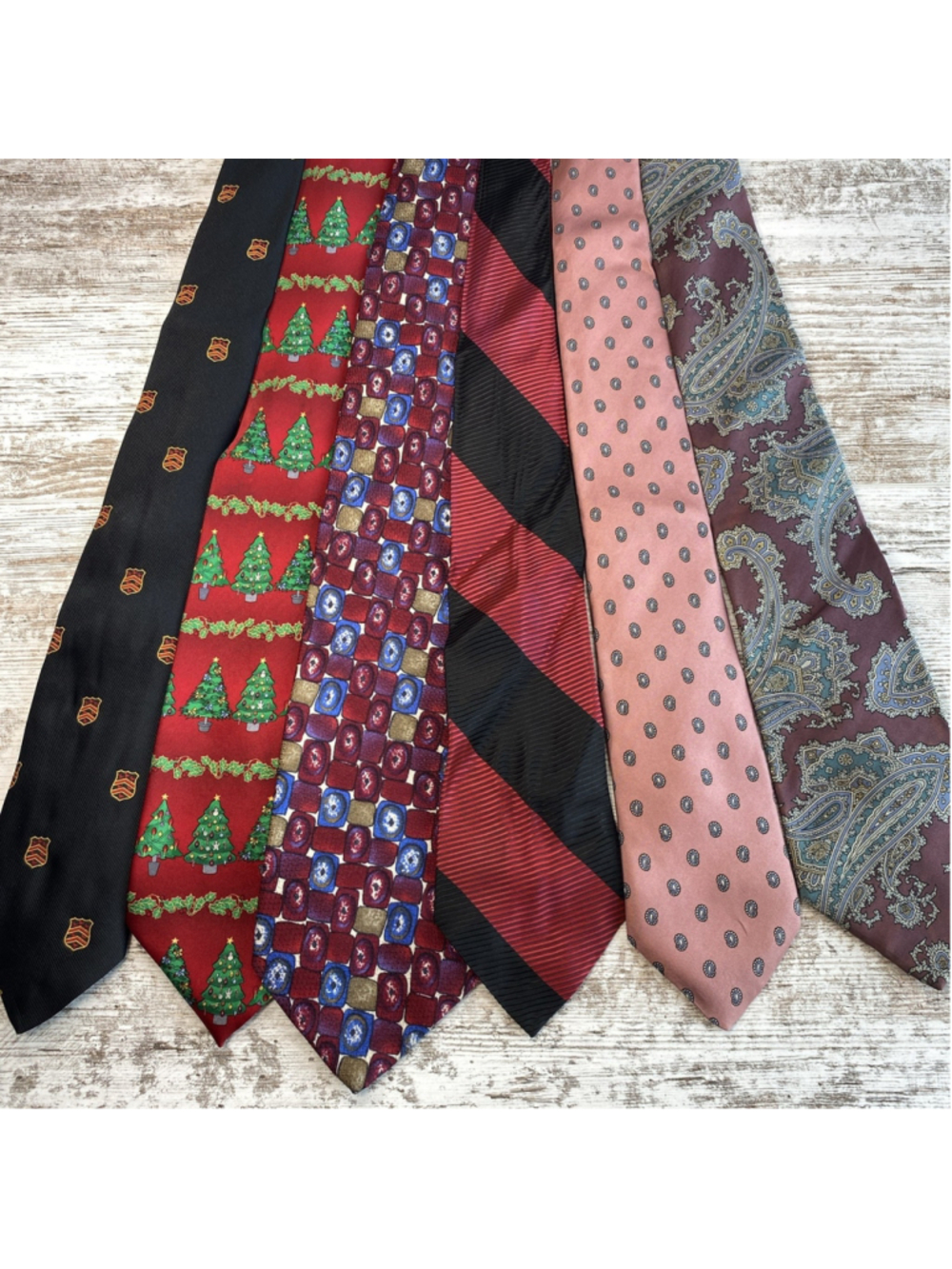 Vintage Silk Tie Lot of 6 Designer Mens Neckties Repair Craft Upcycle